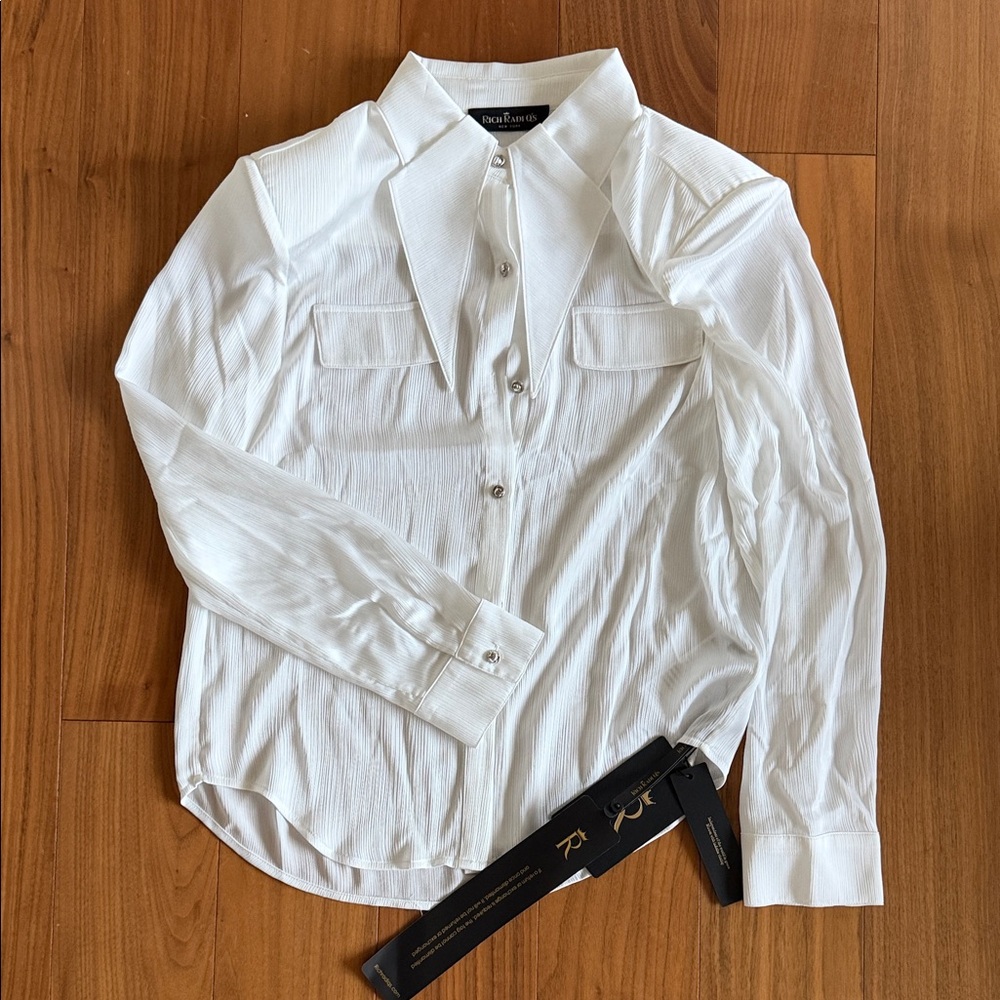 Chic White Button Down Shirt NWT - image 1